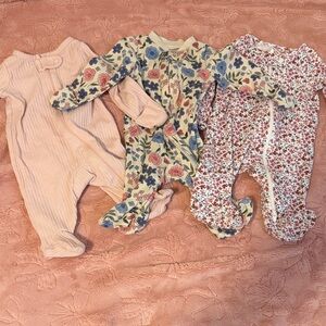 Floral and Pink Kids Onesie Sets